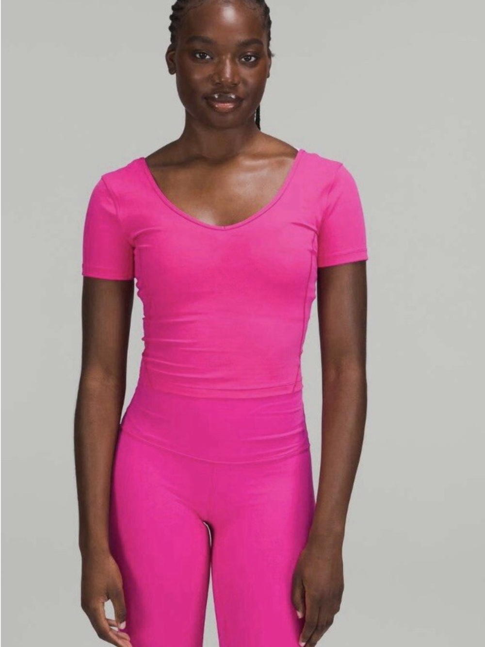 Lululemon Sonic Pink Crop Align Tee Sonic Pink